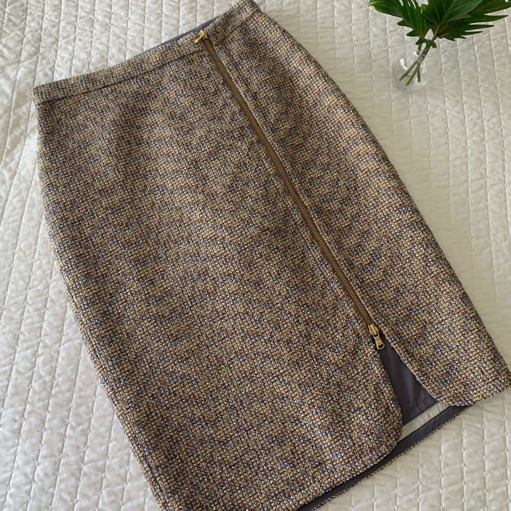 Metallic pencil skirt